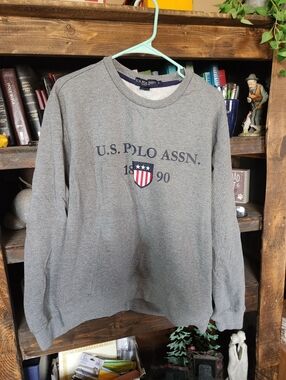 U.S. Polo Assn. Gray Crewneck Sweatshirt with Shield Logo